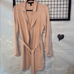 Forever 21 Pink open long Cardigan with belt
